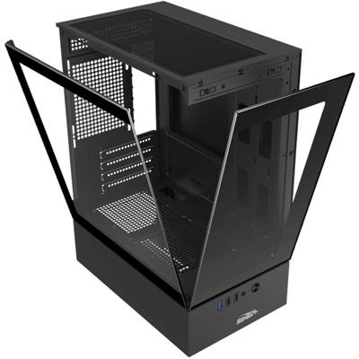 GABINETE SENTEY H10 BLACK 6100-SF TEMPERED GLASS