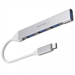 HUB USB-C A 3 PUERTOS USB 2.0 + 1 USB 3.0 NETMAK NM-AC09